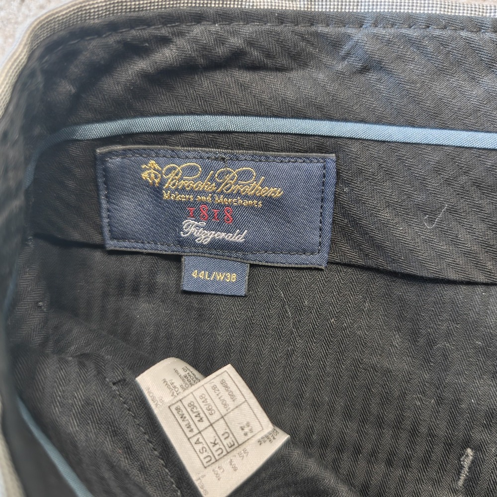 Brooks Brothers 1818 Fitzgerald Men's 44L Taupe Gray Saxxon Suit And Pants 38x32 - Picture 13 of 16